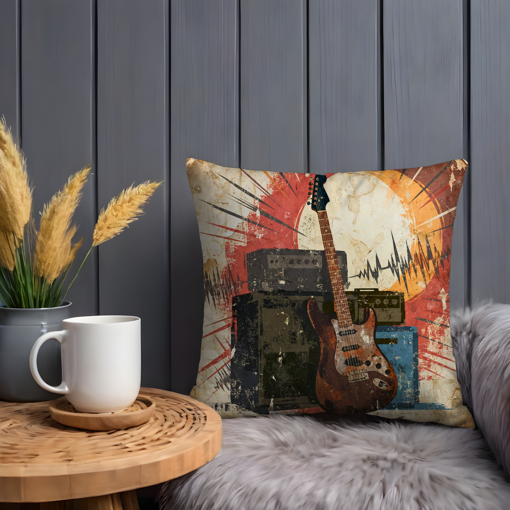 Electric Guitar Amp Pillow Cover | Grunge Rock Art