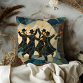 Hasidic Dance Pillow Cover | Jewish Celebration Art | Kintsugi Spiritual Decor