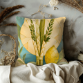 Four Species Pillow Cover | Sukkot Lulav Etrog Art | Jewish Spiritual Decor