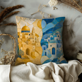 Jerusalem & Safed Pillow Cover | Kintsugi Jewish Cities Art | Spiritual Decor