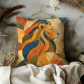 Lion of Judah Pillow Cover | Artistic Kintsugi Art | Spiritual Decor