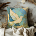 Dove of Peace Pillow Cover | Kintsugi Spiritual Art | Calm Decor