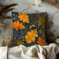 Oak Acorn Pillow Cover | Navy Gold Botanical Art | Woodland Decor