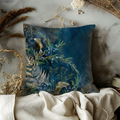 Juniper Cedar Pillow Cover | Navy Gold Winter Evergreen Art | Winter Decor