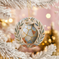 Kintsugi Olive Vase Ceramic Ornament – Mediterranean Folk Relief Decor