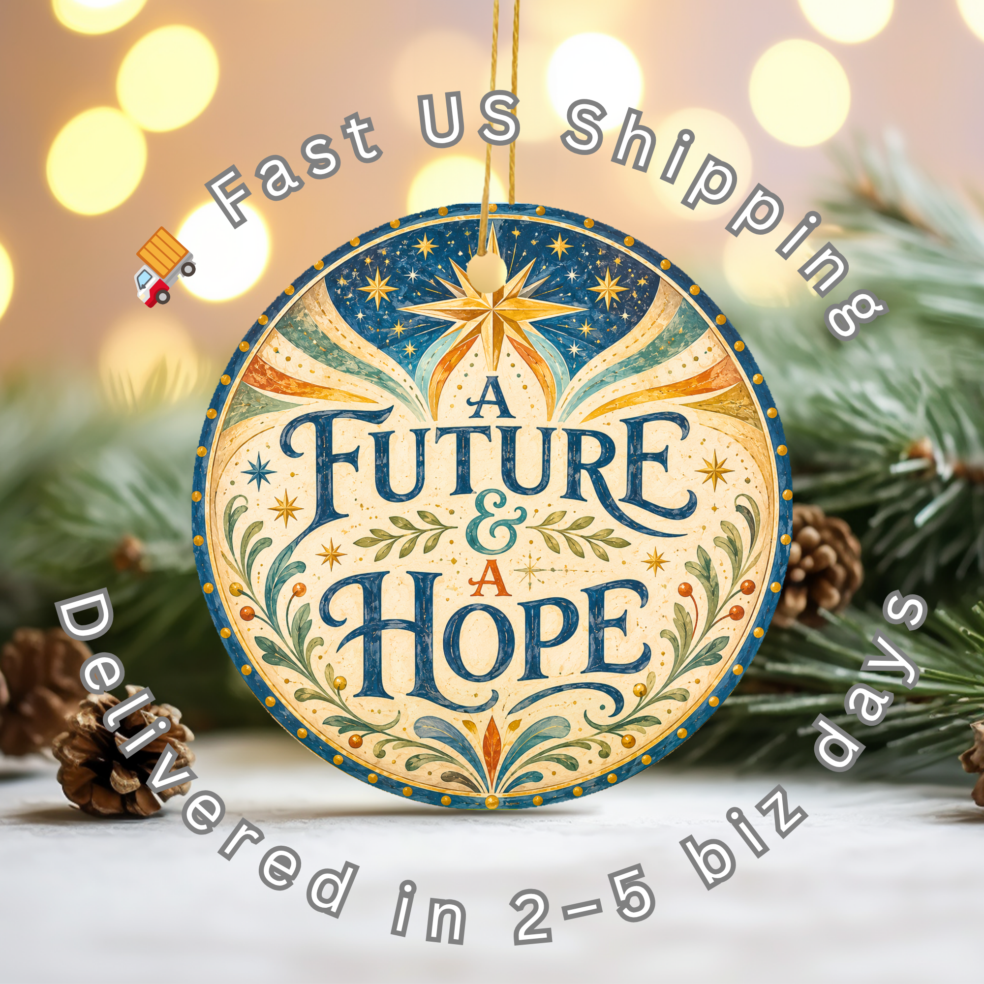 A Future and a Hope Ceramic Ornament | Jeremiah 29:11