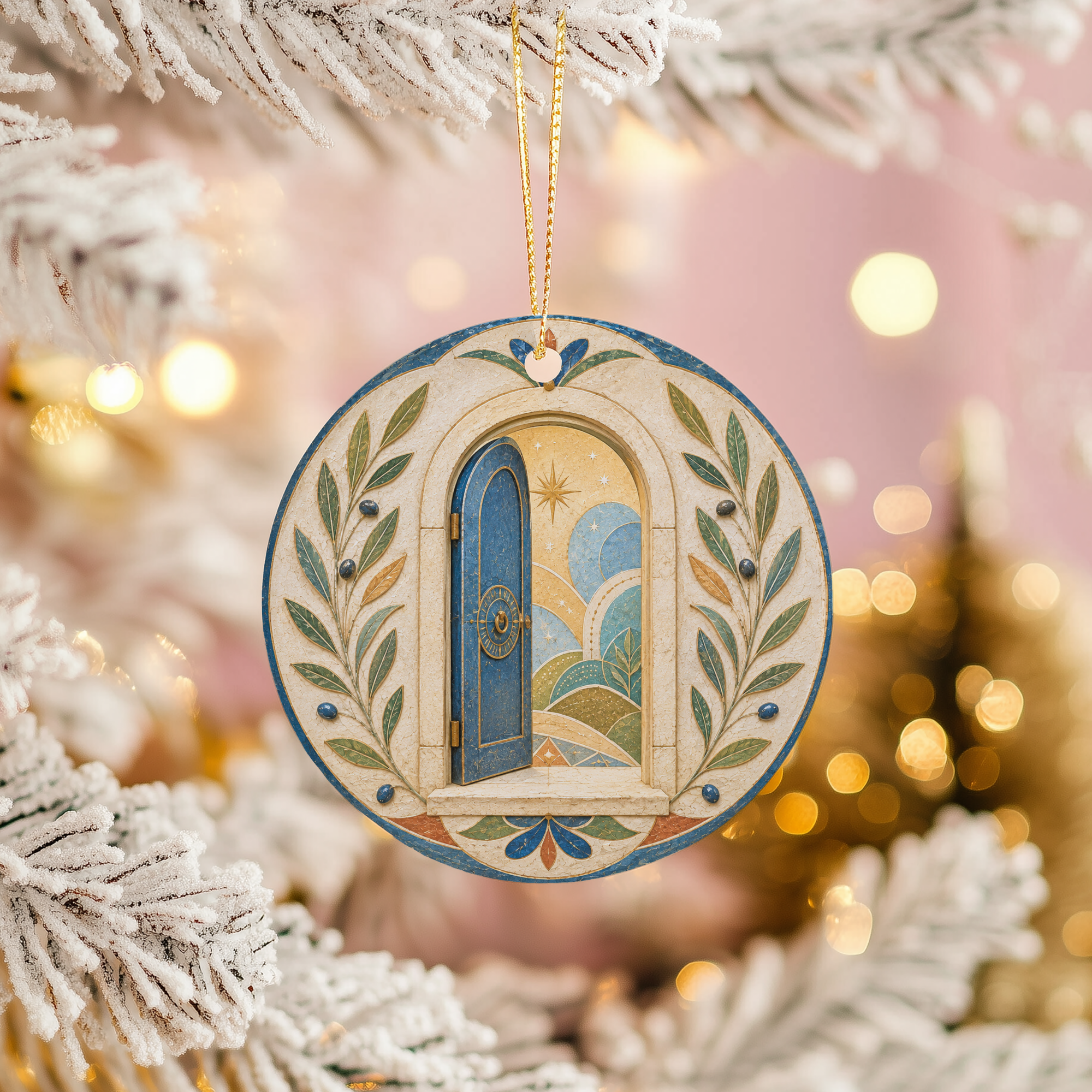 Open Blue Door Ceramic Ornament – Olive Grove Night Sky Decor