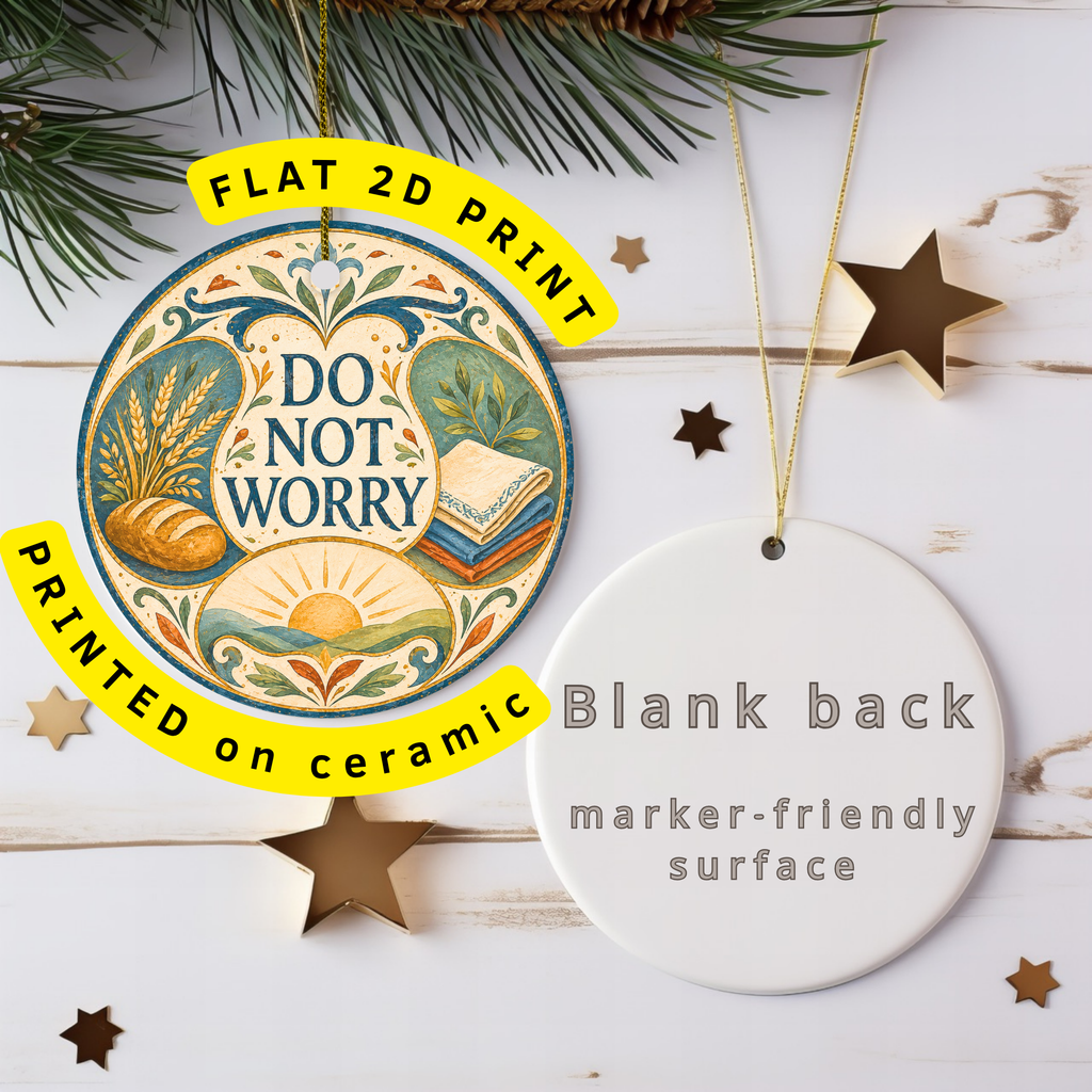 Do Not Worry Ceramic Ornament – Bread Cloth Sunrise Decor