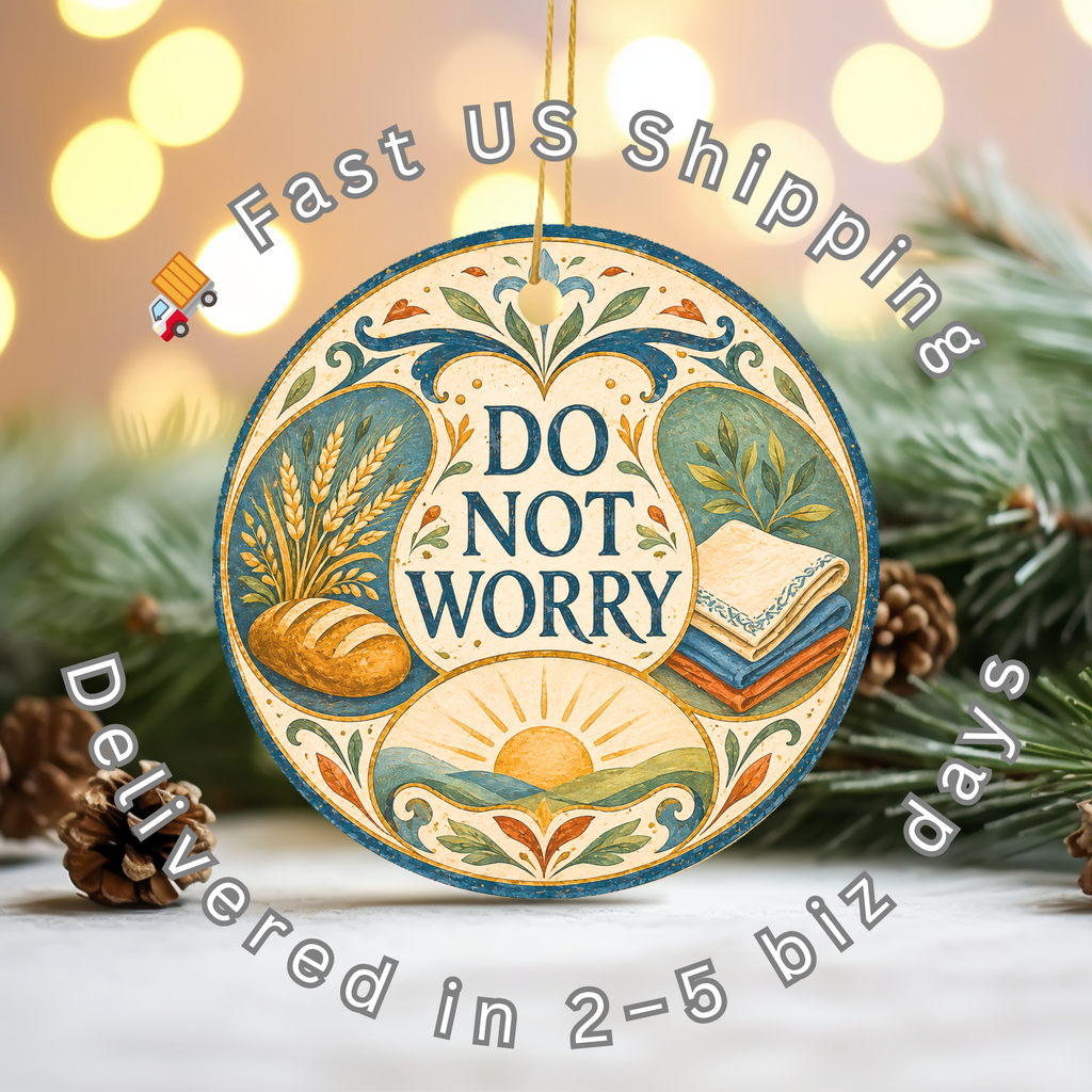 Do Not Worry Ceramic Ornament – Bread Cloth Sunrise Decor