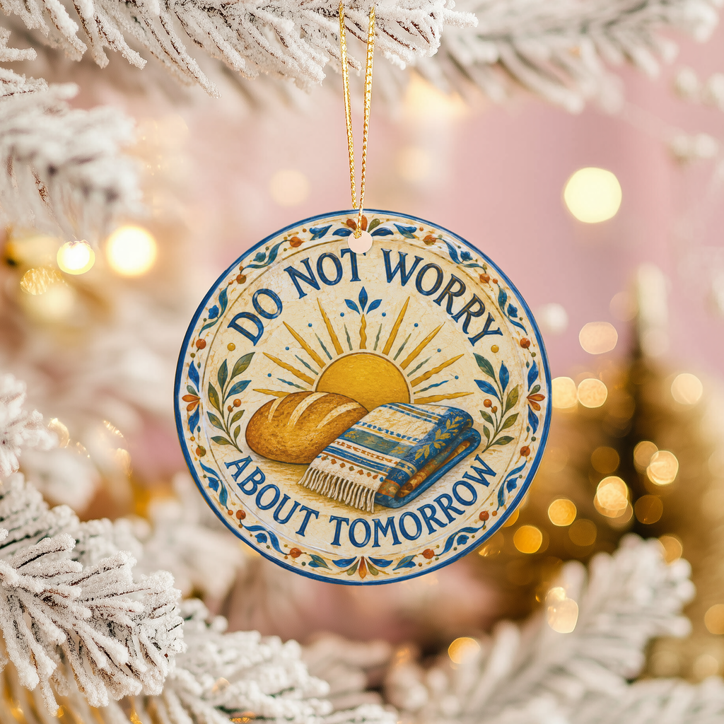 Do Not Worry About Tomorrow Ceramic Ornament – Bread Blanket Sun Decor