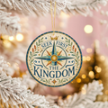 Seek First the Kingdom Ceramic Ornament – Compass Star Crown Decor