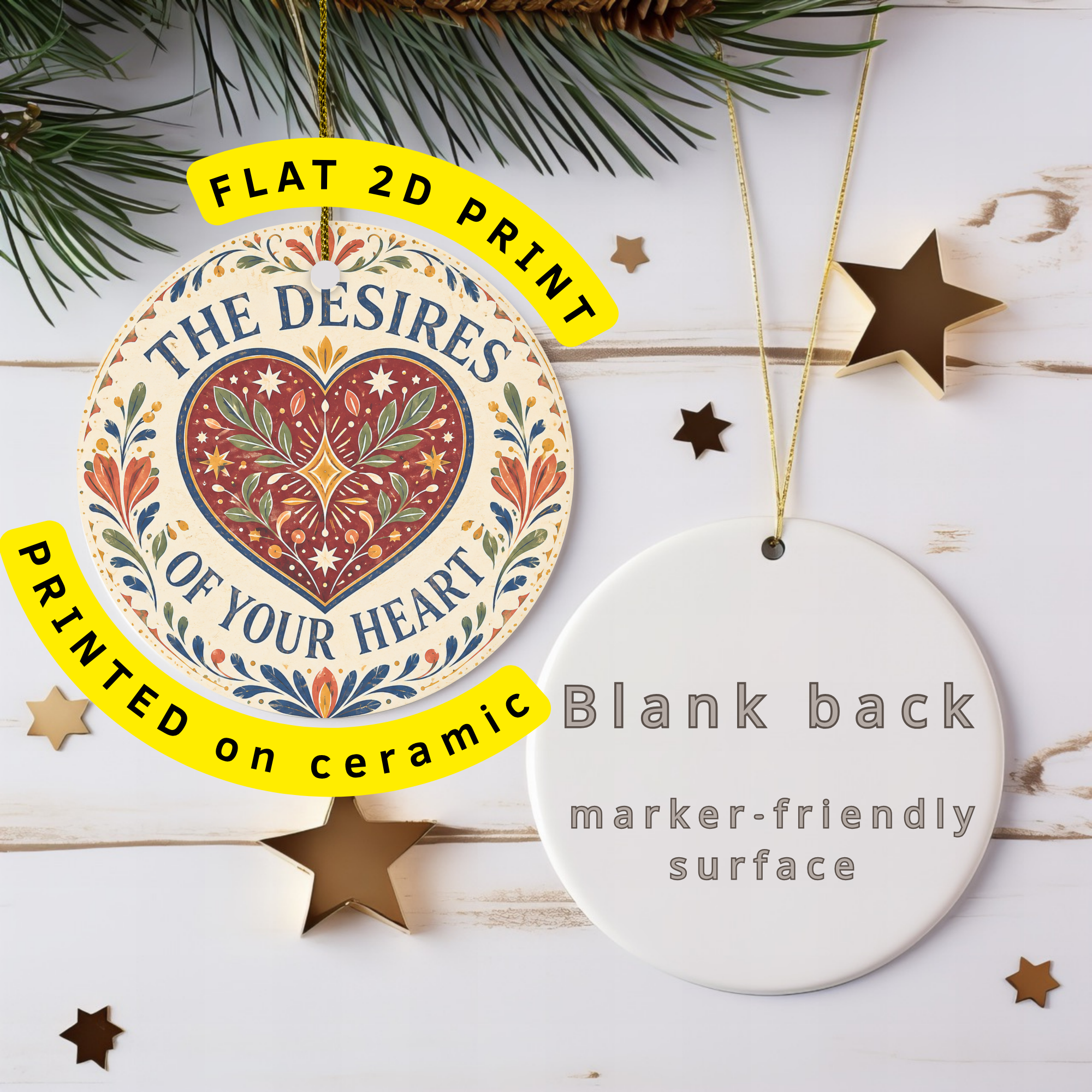 Desires of Your Heart Ceramic Ornament | Psalm 37:4