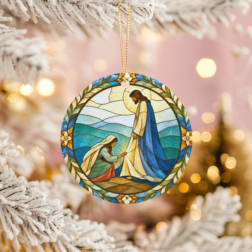 Touch His Garment Ceramic Ornament | Jesus Healing Story