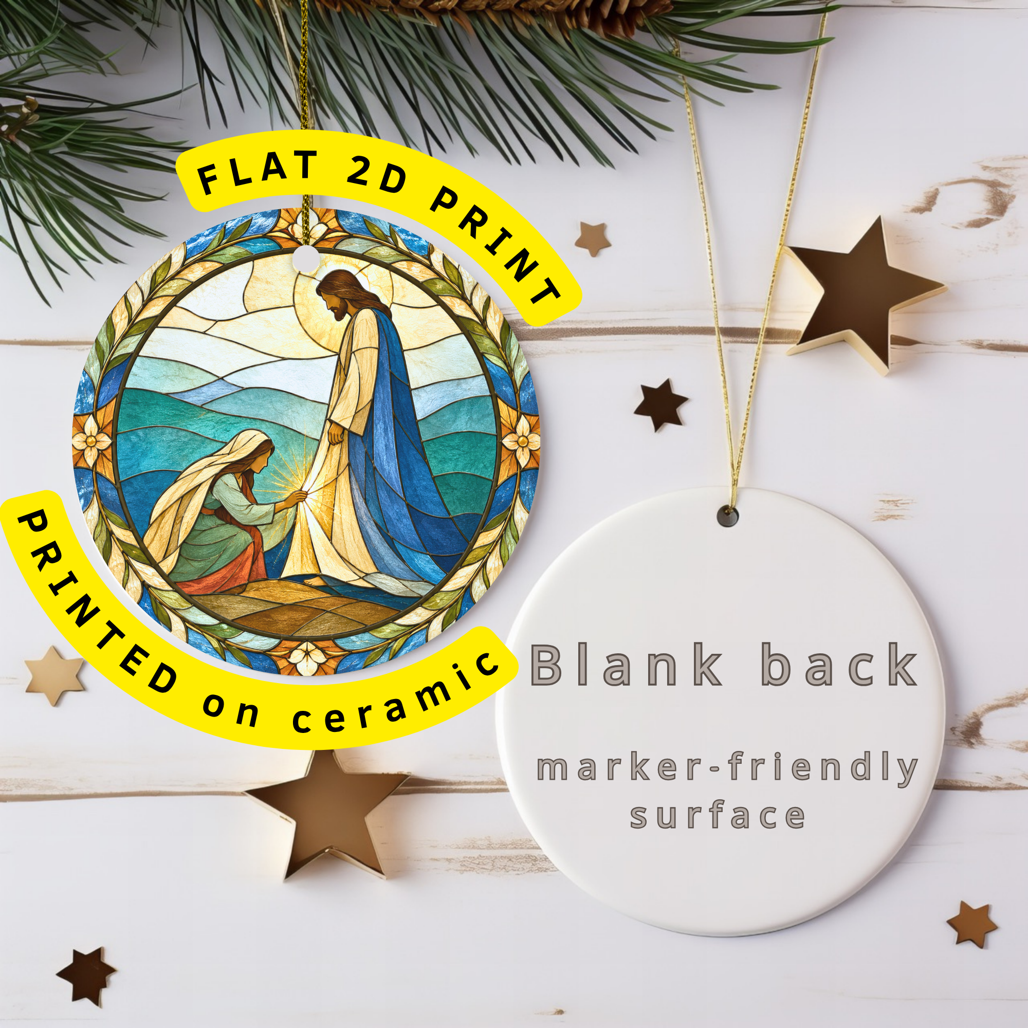 Touch His Garment Ceramic Ornament | Jesus Healing Story