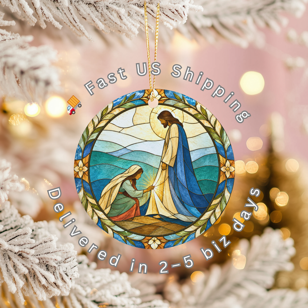 Touch His Garment Ceramic Ornament | Jesus Healing Story