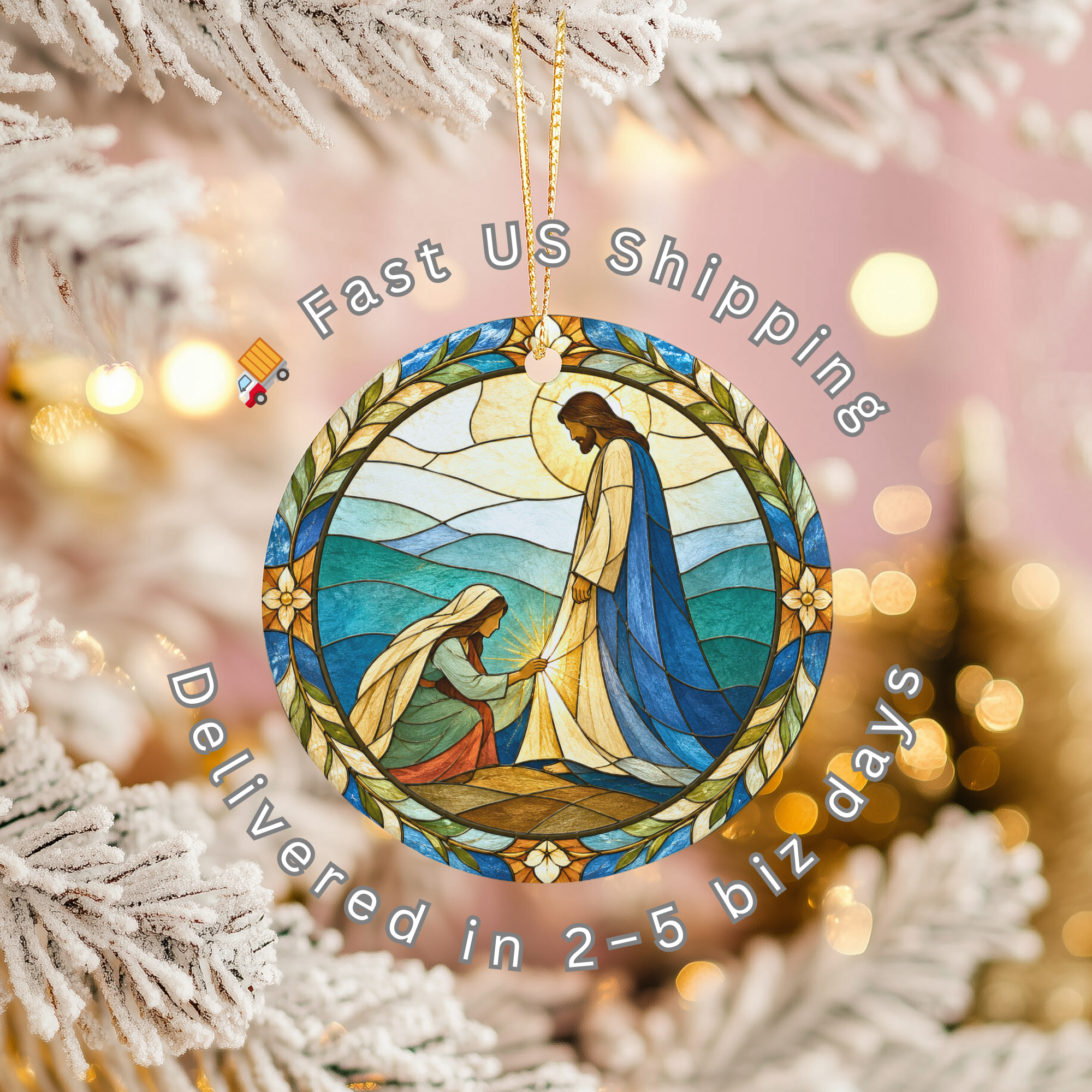 Touch His Garment Ceramic Ornament | Jesus Healing Story