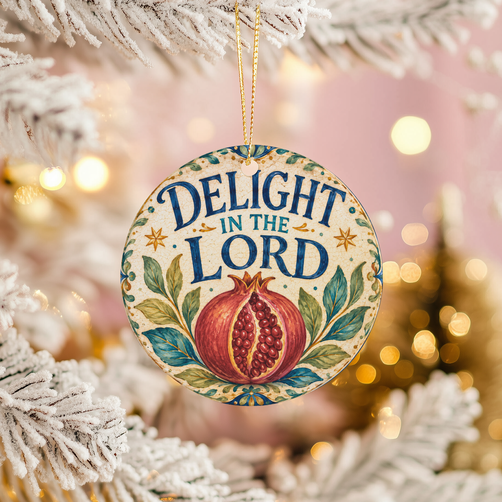 Delight in the Lord Ceramic Ornament | Psalm 37:4