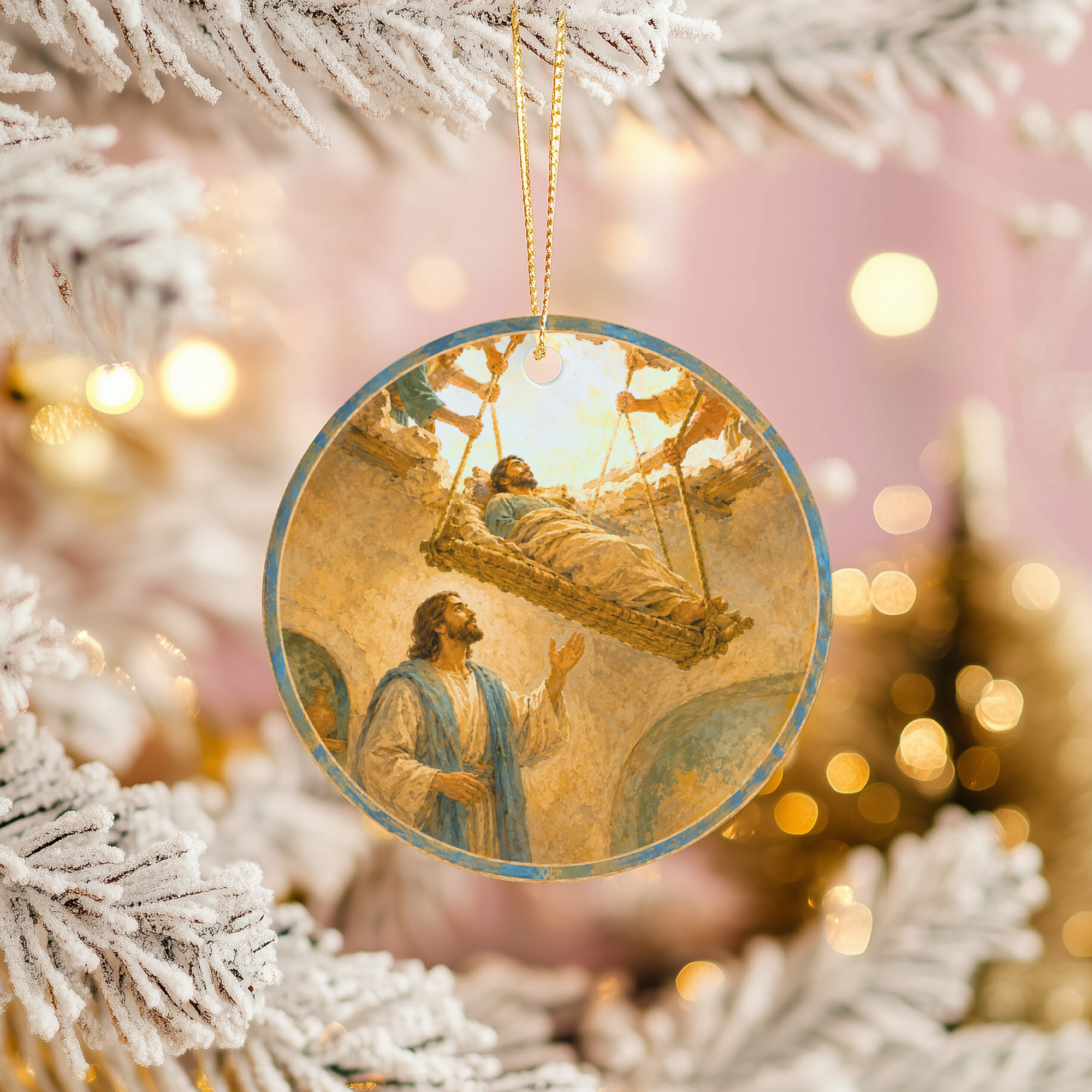 Jesus Heals the Paralytic Ceramic Ornament | Bible Story