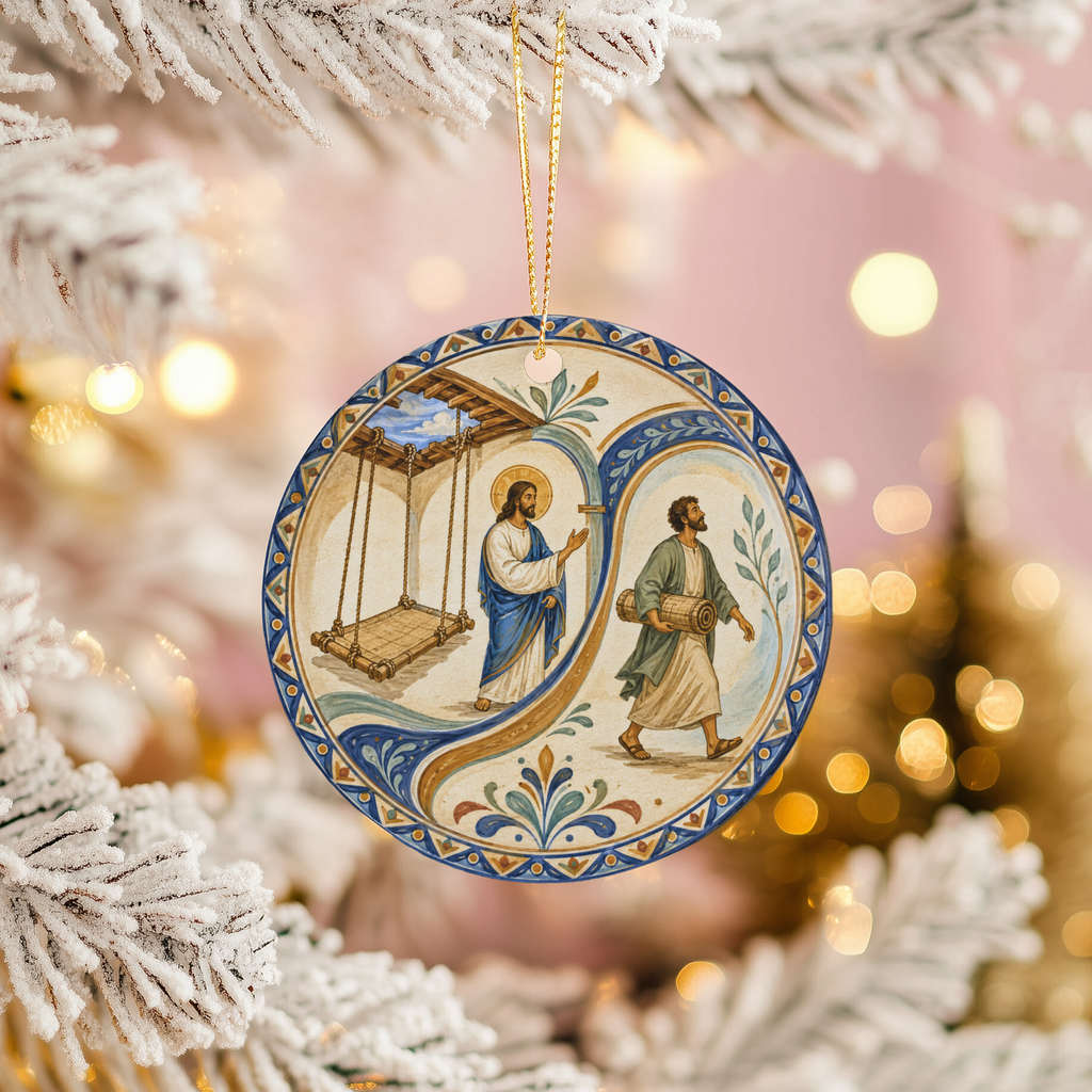 Take Up Your Mat Ceramic Ornament | Jesus Healing Story