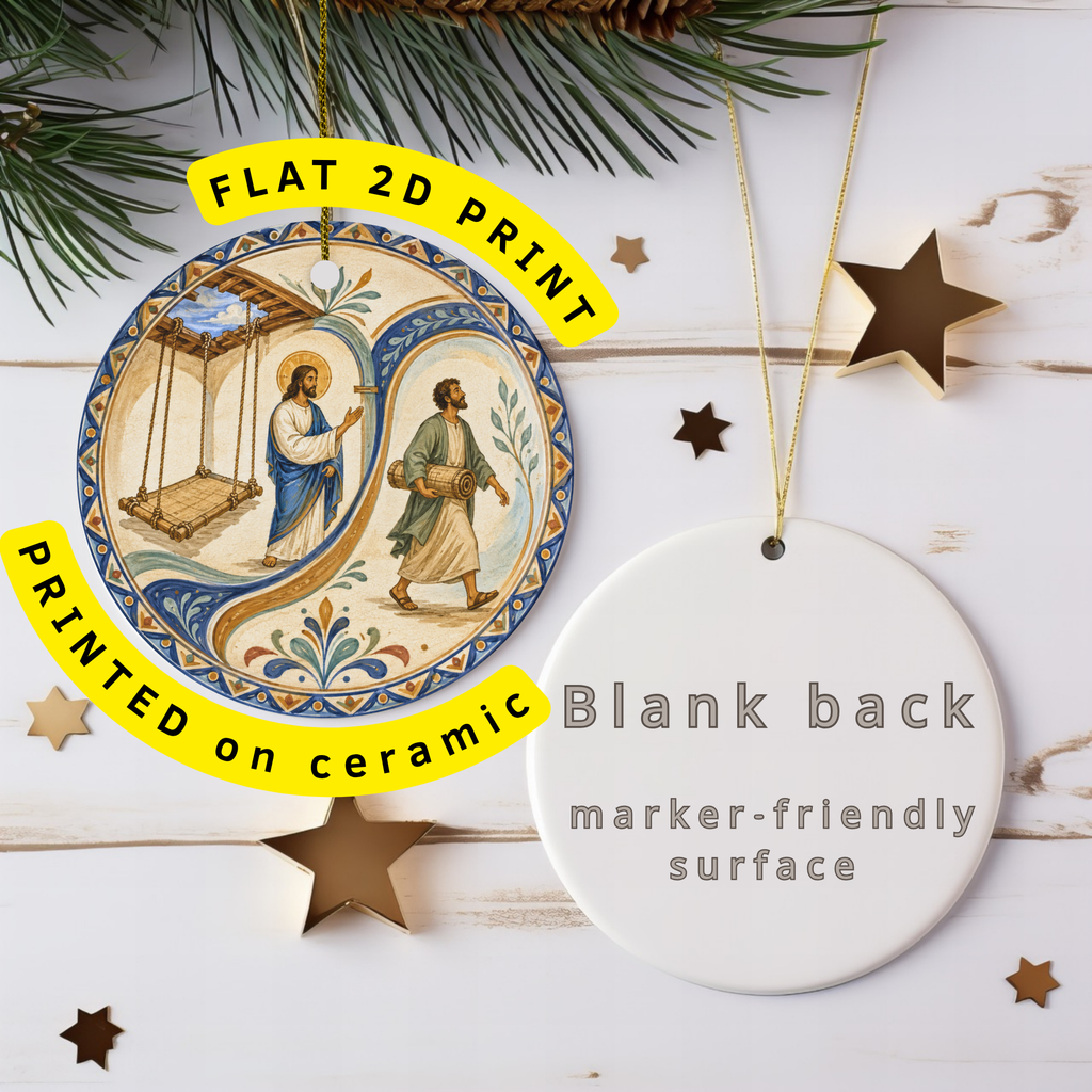 Take Up Your Mat Ceramic Ornament | Jesus Healing Story