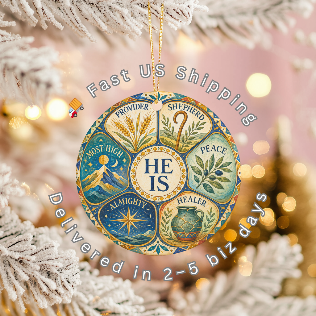 HE IS Names of God Ceramic Ornament | Christian Faith