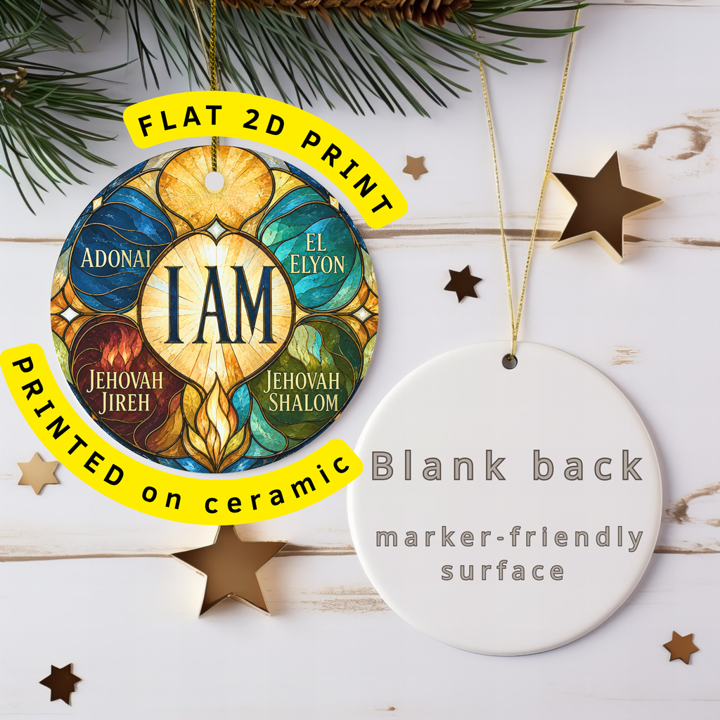 I AM Names of God Ceramic Ornament | Christian Faith
