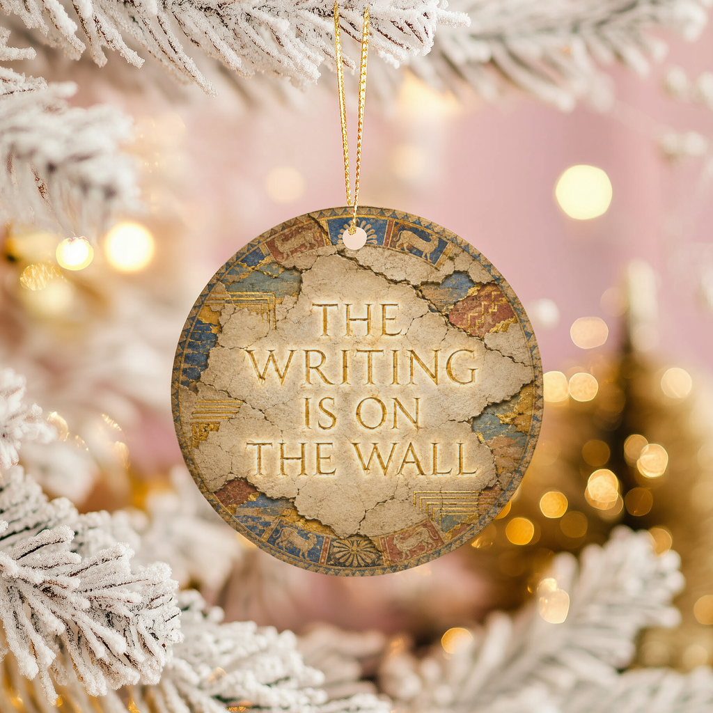 The Writing on the Wall Ceramic Ornament | Daniel 5 Bible Story | Christian Gift