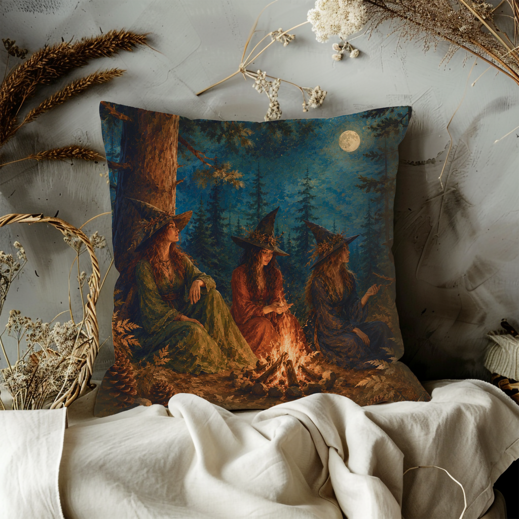 Pine Pillow Cover | Forest at Night