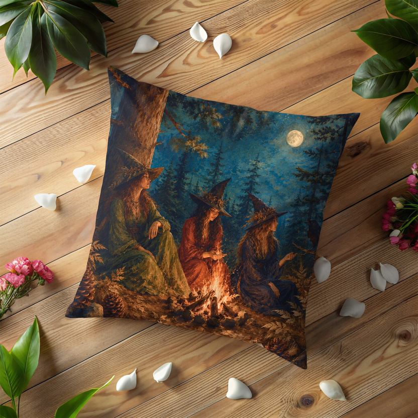 Pine Pillow Cover | Forest at Night