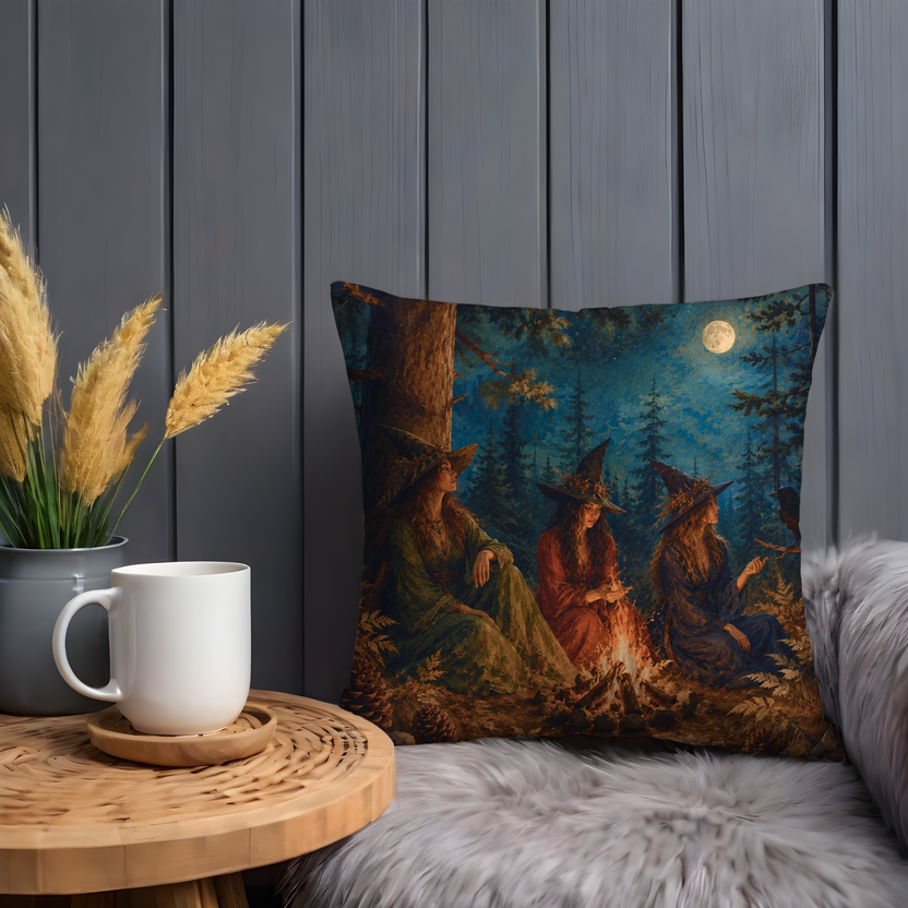 Pine Pillow Cover | Forest at Night
