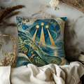 Awen Pillow Cover | Celestial Coastal Symbol Landscape