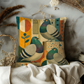 Pigeon Pillow Cover | Geometric Urban Birds