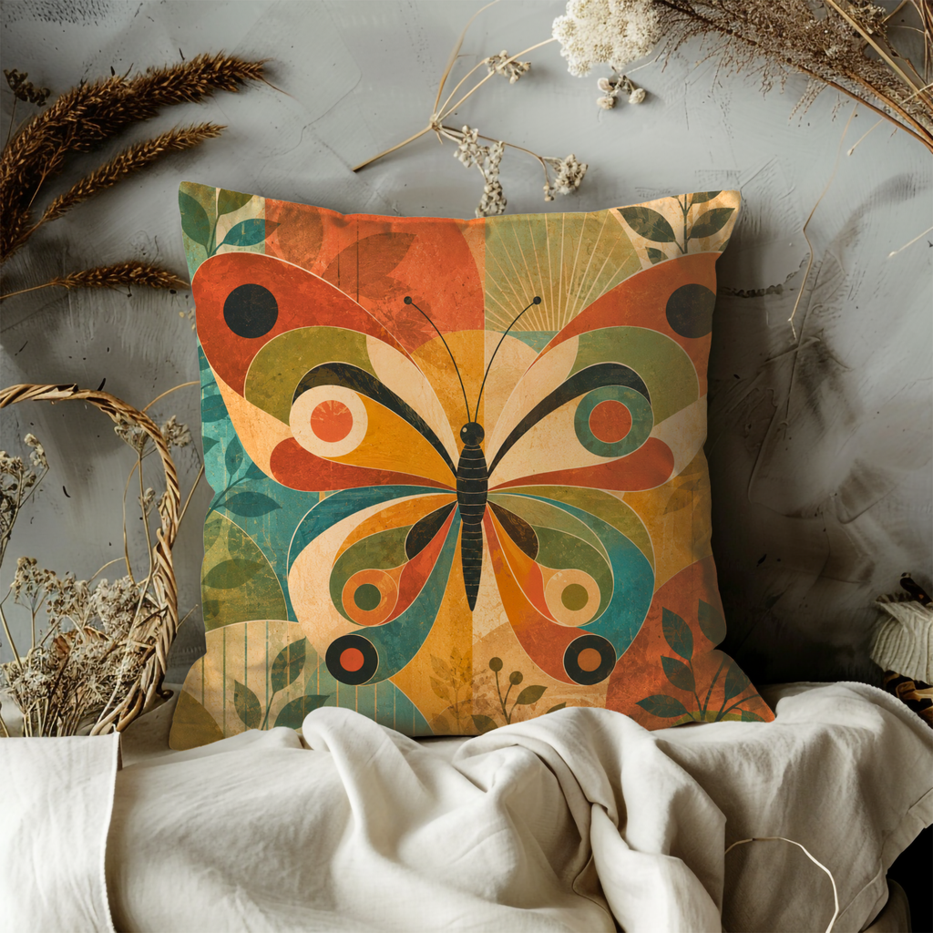 Butterfly Pillow Cover | Geometric Mid Century Wings