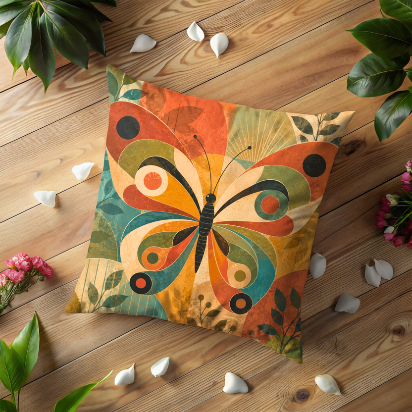 Butterfly Pillow Cover | Geometric Mid Century Wings