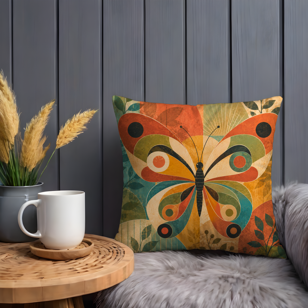 Butterfly Pillow Cover | Geometric Mid Century Wings