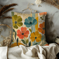 Floral Stems Pillow Cover | Mid Century Blooms
