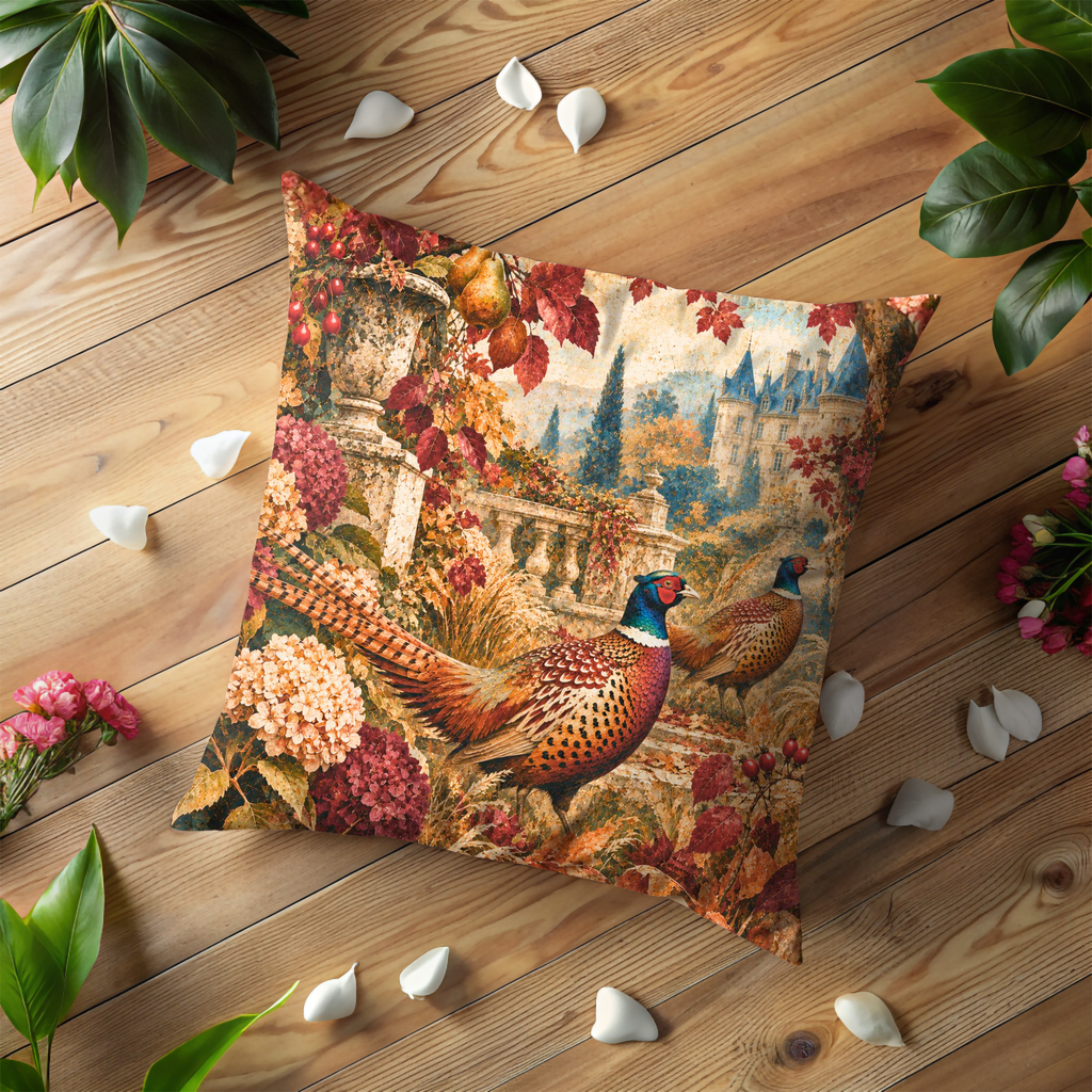 Pheasant Pillow Cover | Retro Bird Decor