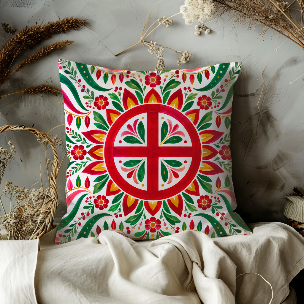 Floral Pillow Cover | Off-white background decorative pattern