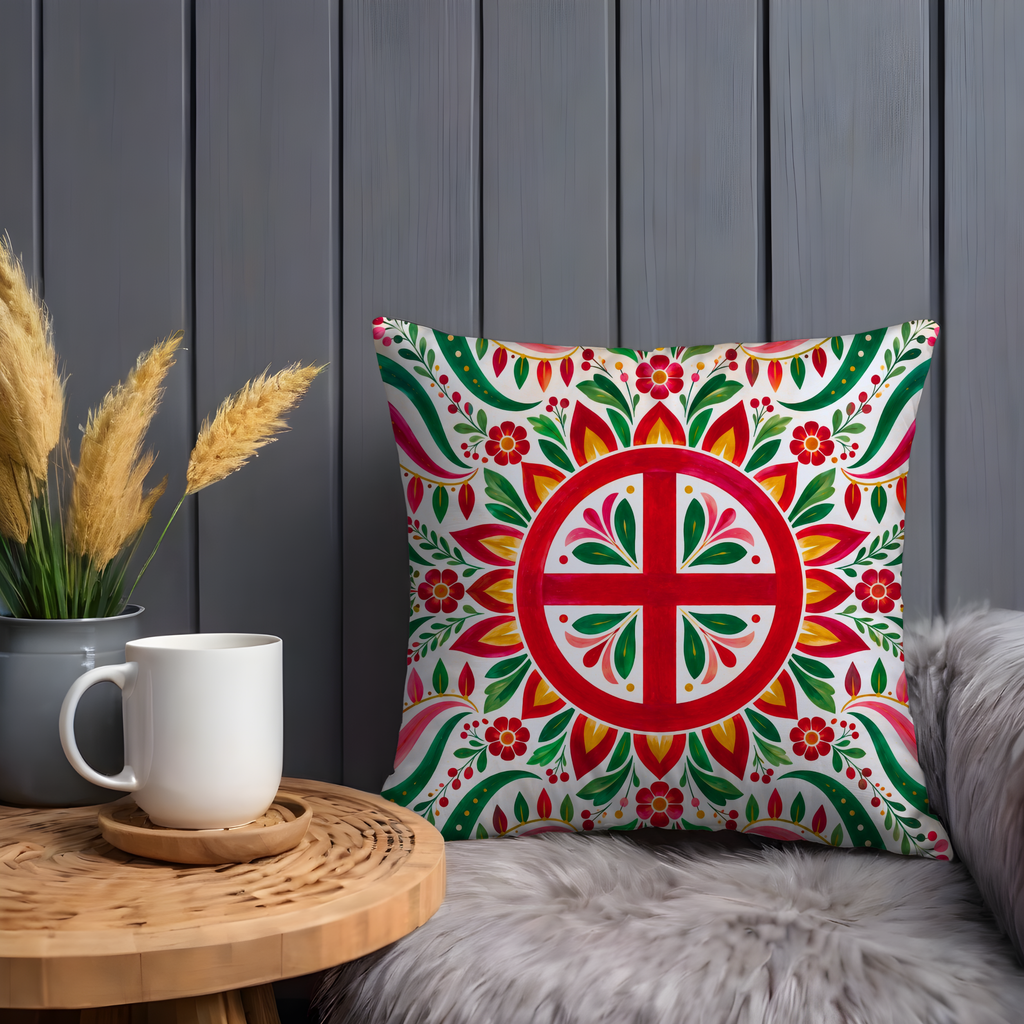 Floral Pillow Cover | Off-white background decorative pattern
