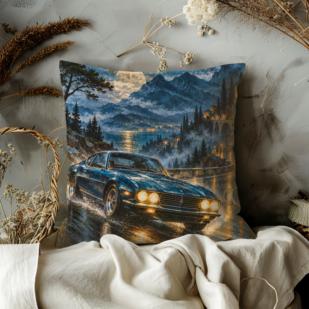 Classic Car Pillow Cover | Rainy Mountain Coast