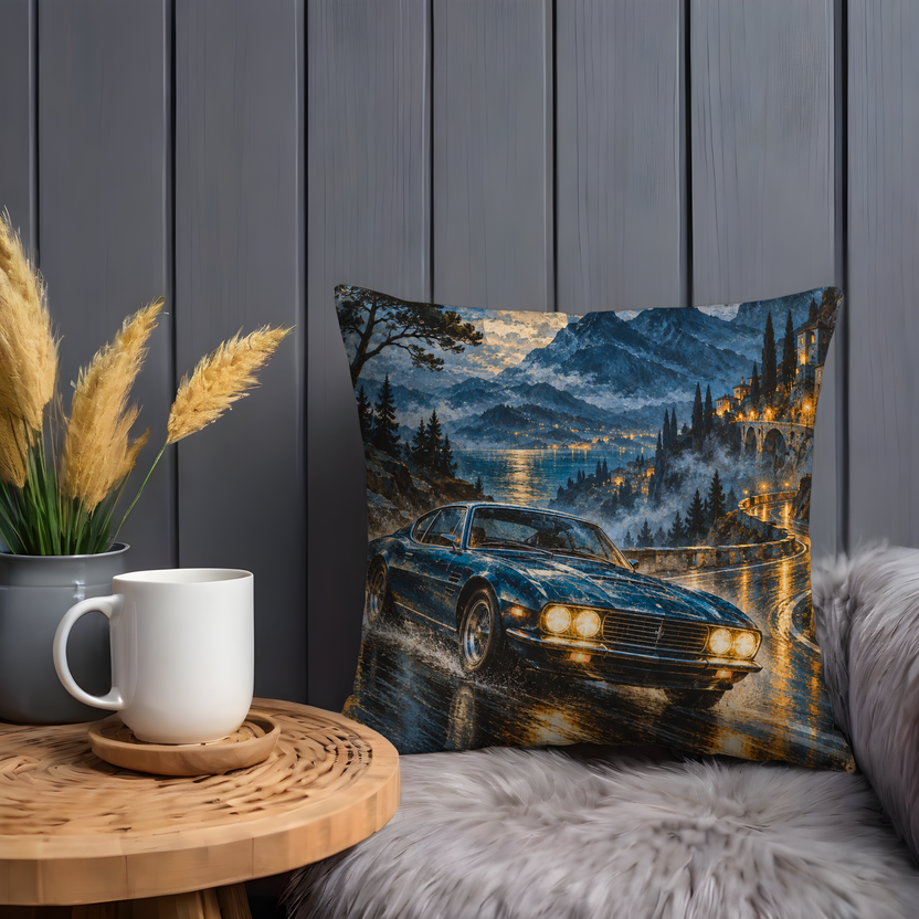 Classic Car Pillow Cover | Rainy Mountain Coast
