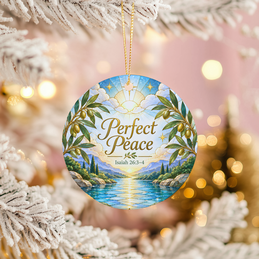Landscape Ceramic Ornament | Christian Faith | Stained Glass Decor gallery