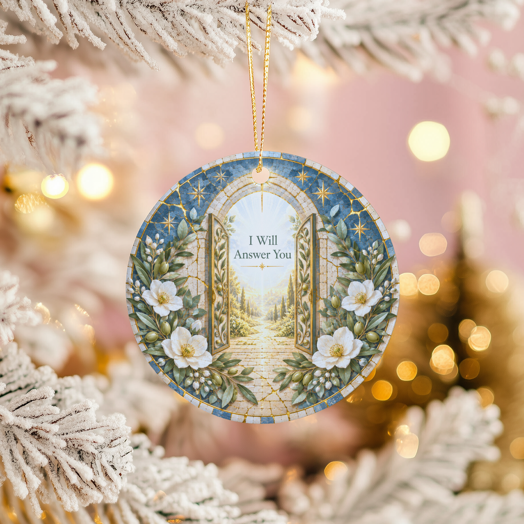 Open Arched Doors Ceramic Ornament | Spiritual Faith | Mosaic Decor gallery