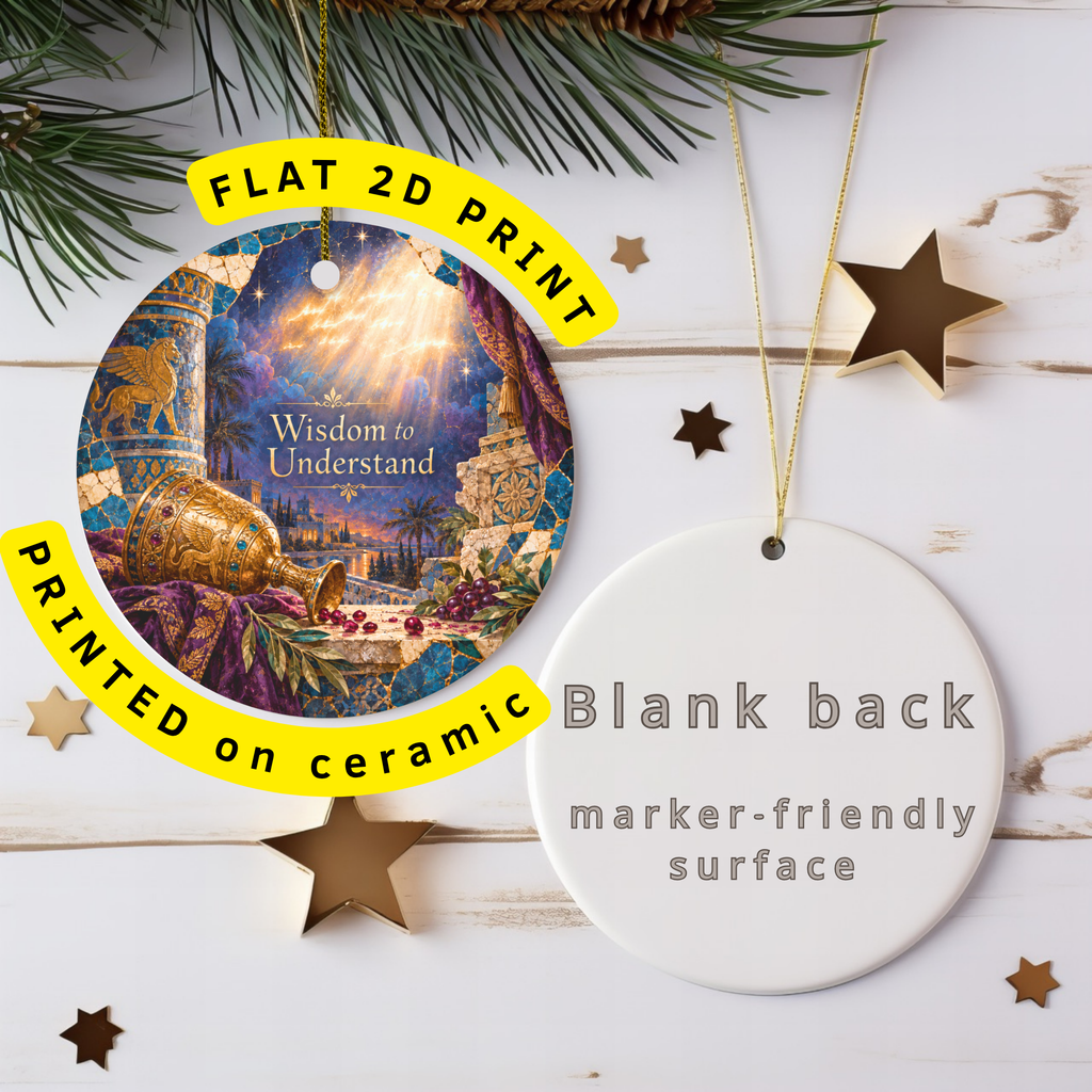 pi-owner-mockup:2:6aa62a5b8a5cf837d2095e88|FLAT_2D_INFO|Wisdom to Understand Ceramic Ornament | Ancient Wisdom Theme gallery