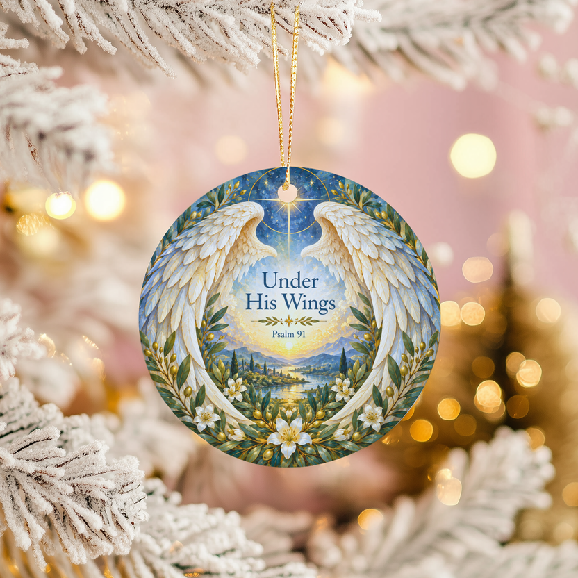 Angel Wings Ceramic Ornament | Religious Faith | Stained Glass Decor gallery