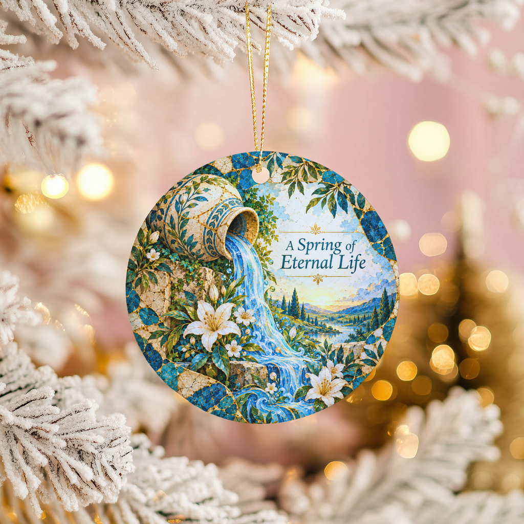 Pouring Urn Ceramic Ornament | Biblical Spring | Mosaic Decor gallery