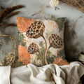 Dried Lotus Seed Pods Pillow Cover | Abstract Textured Scene