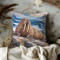 Walrus Pillow Cover | Ocean Scene