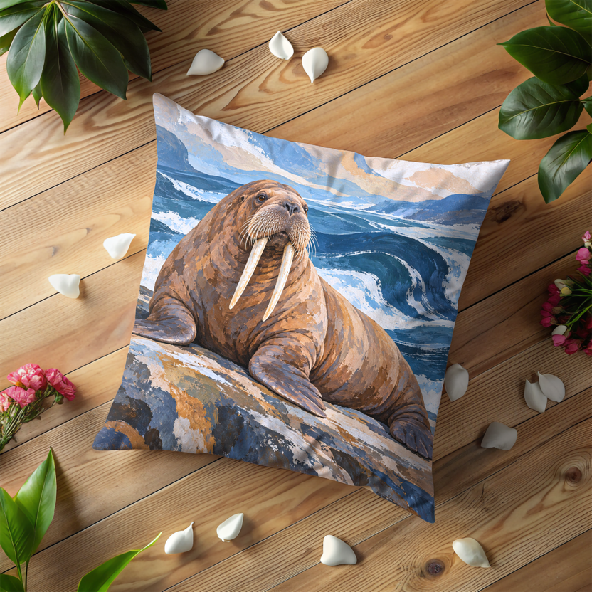 Walrus Pillow Cover | Ocean Scene
