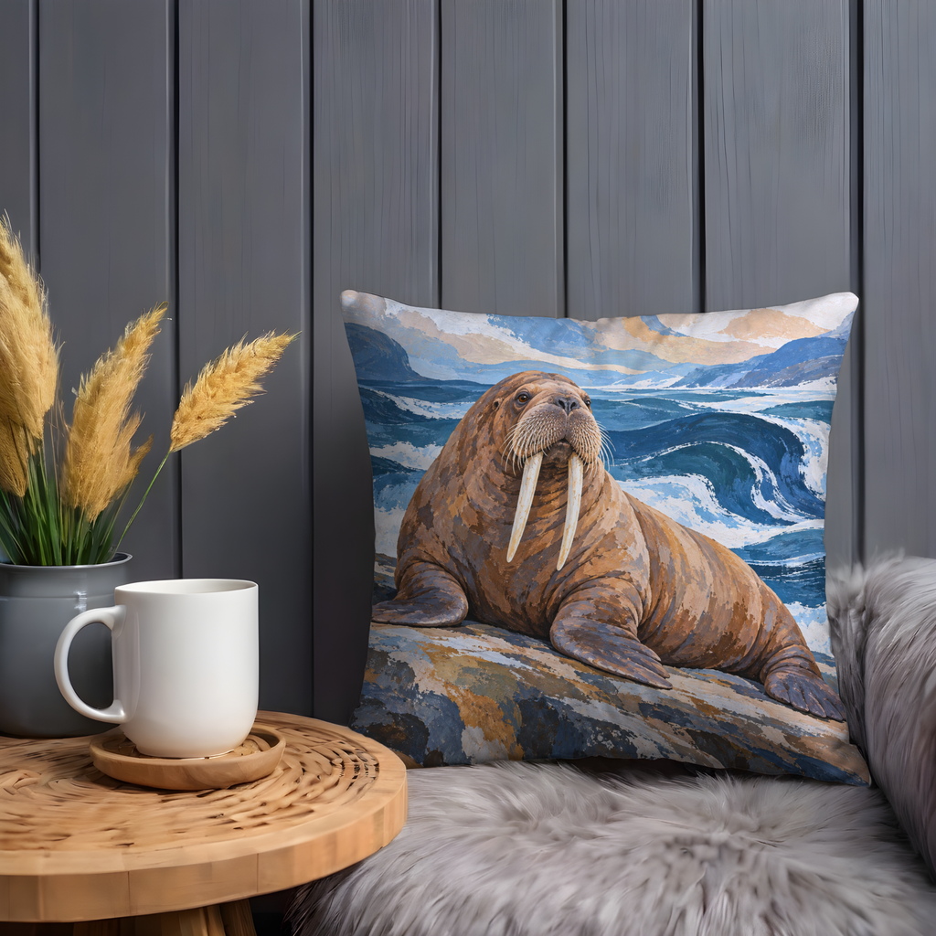Walrus Pillow Cover | Ocean Scene